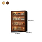 Contemporary Vertical Nut-Brown Wooden 5-Shelf Bookcase