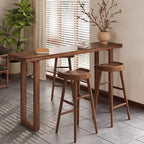 Casual Brown Wood Sled Base Bar Table