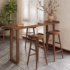 Casual Brown Wood Sled Base Bar Table