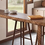 Casual Brown Wood Sled Base Bar Table