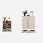 Versatile Minimalist White Wood Shoe Cabinet Adjustable