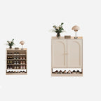 Versatile Minimalist White Wood Shoe Cabinet Adjustable