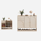 Versatile Minimalist White Wood Shoe Cabinet Adjustable
