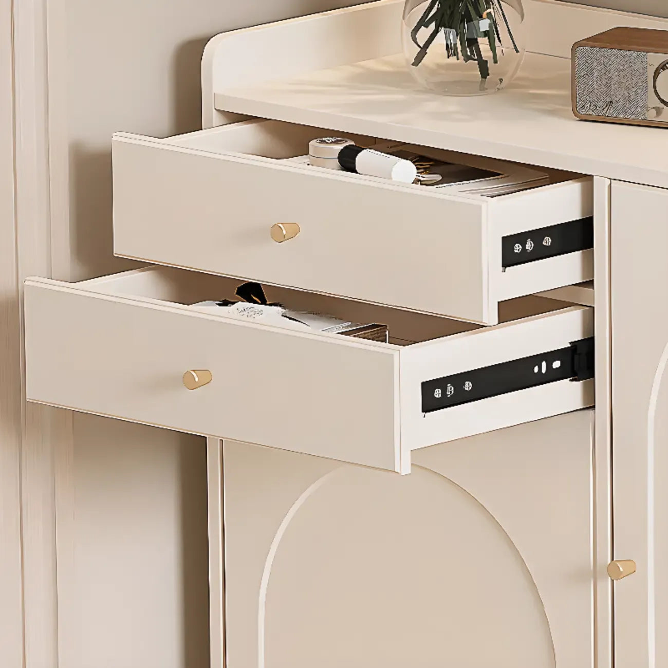 Versatile Minimalist White Wood Shoe Cabinet Adjustable