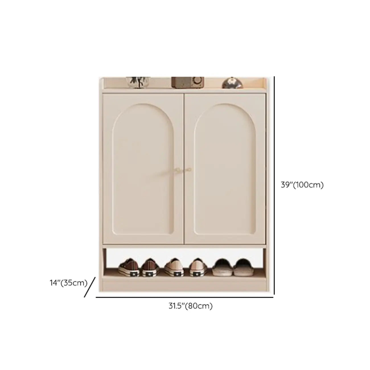 Versatile Minimalist White Wood Shoe Cabinet Adjustable