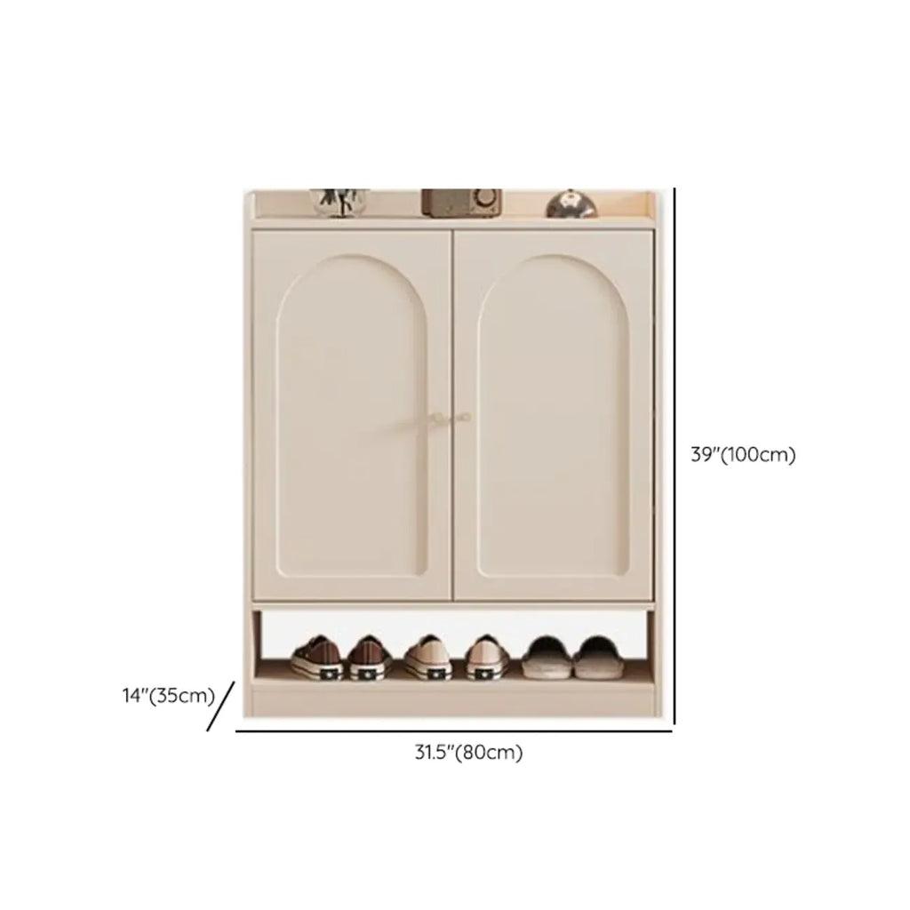 Versatile Minimalist White Wood Shoe Cabinet Adjustable