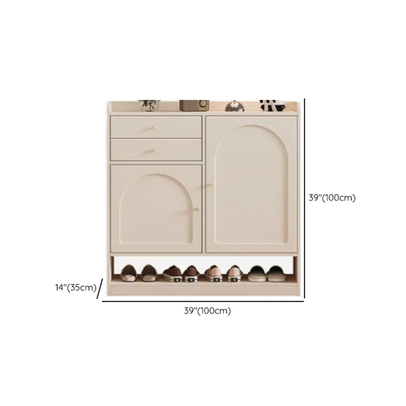 Versatile Minimalist White Wood Shoe Cabinet Adjustable