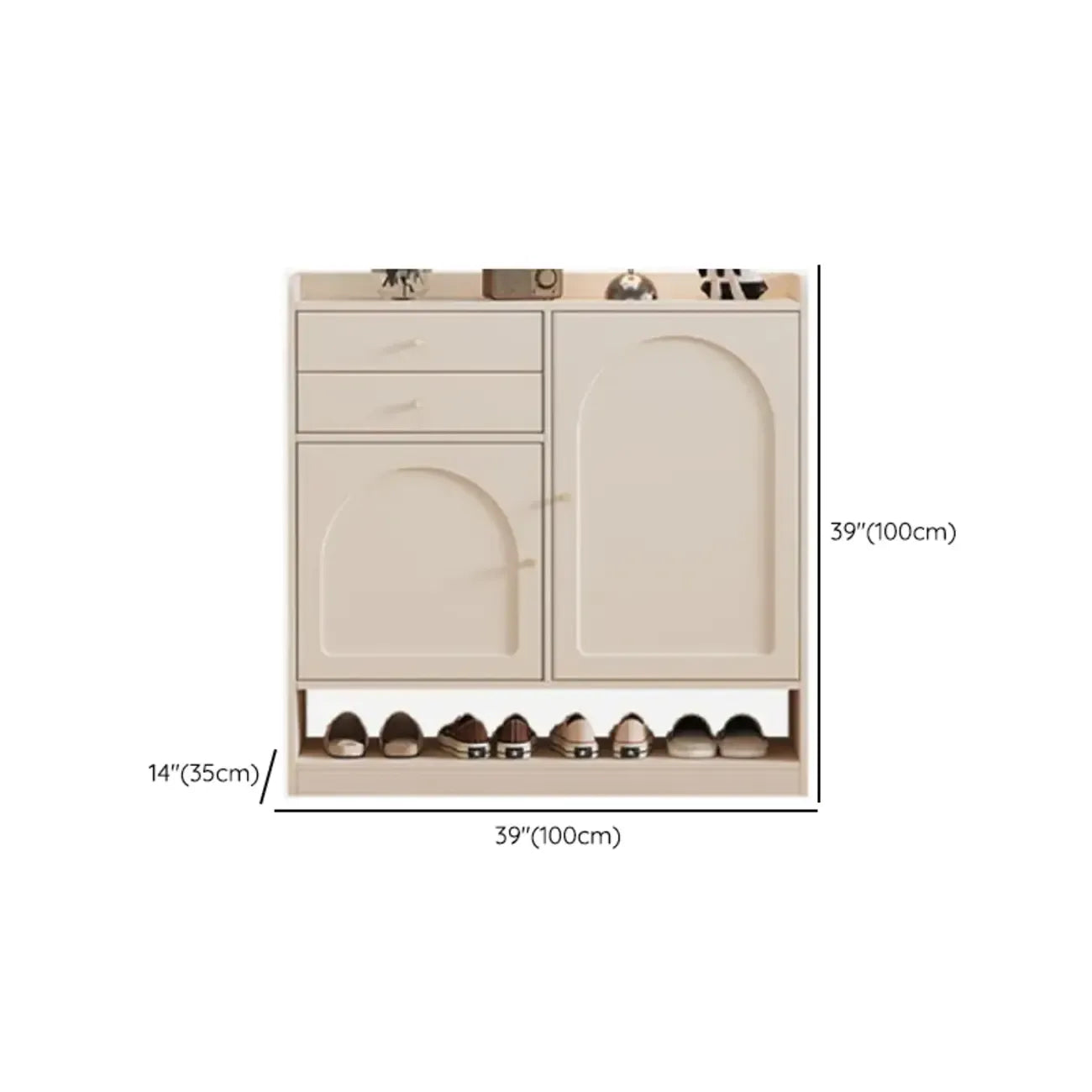 Versatile Minimalist White Wood Shoe Cabinet Adjustable