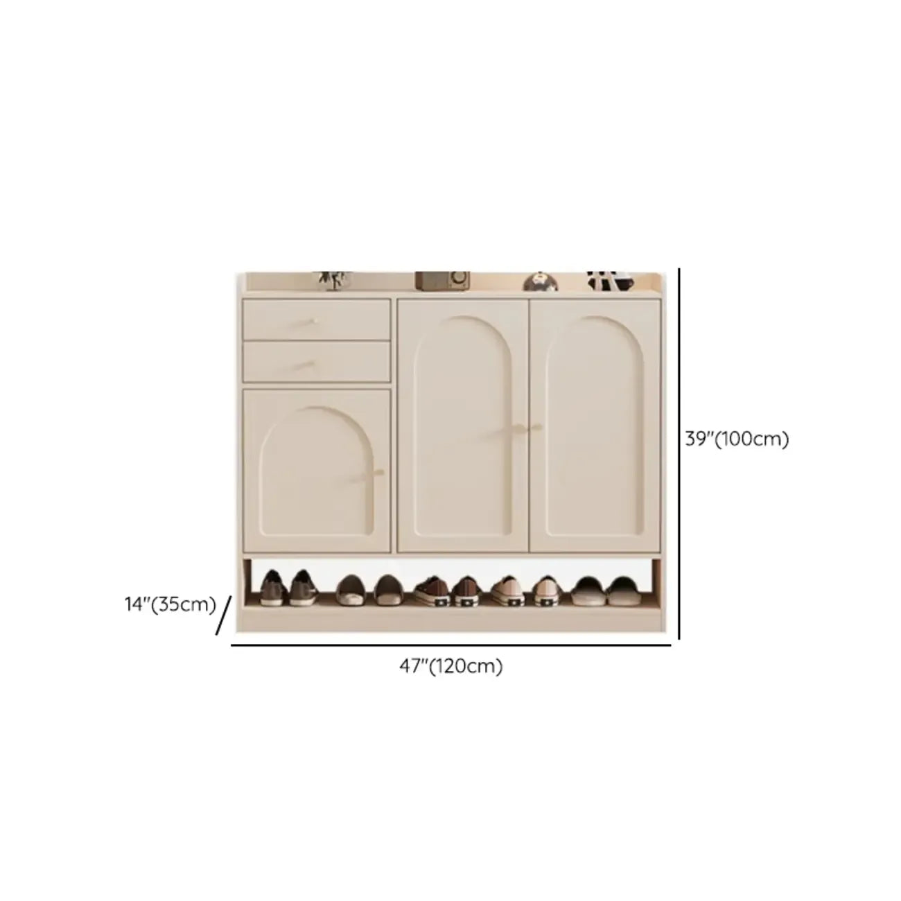 Versatile Minimalist White Wood Shoe Cabinet Adjustable
