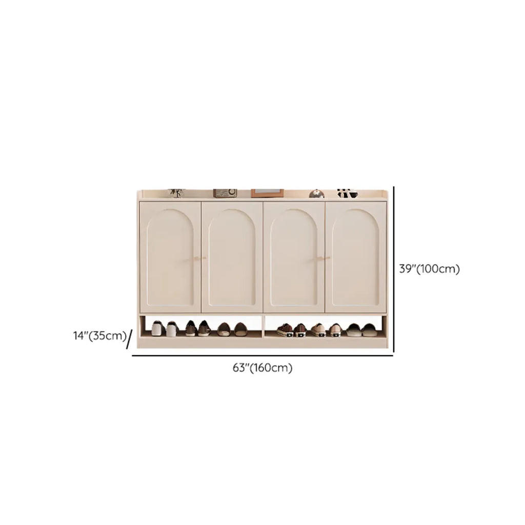 Versatile Minimalist White Wood Shoe Cabinet Adjustable