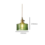 Mini Vintage Green Glass Flower Adjustable Pendant Light
