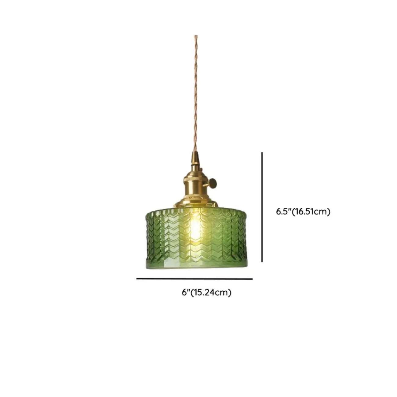 Mini Vintage Green Glass Flower Adjustable Pendant Light
