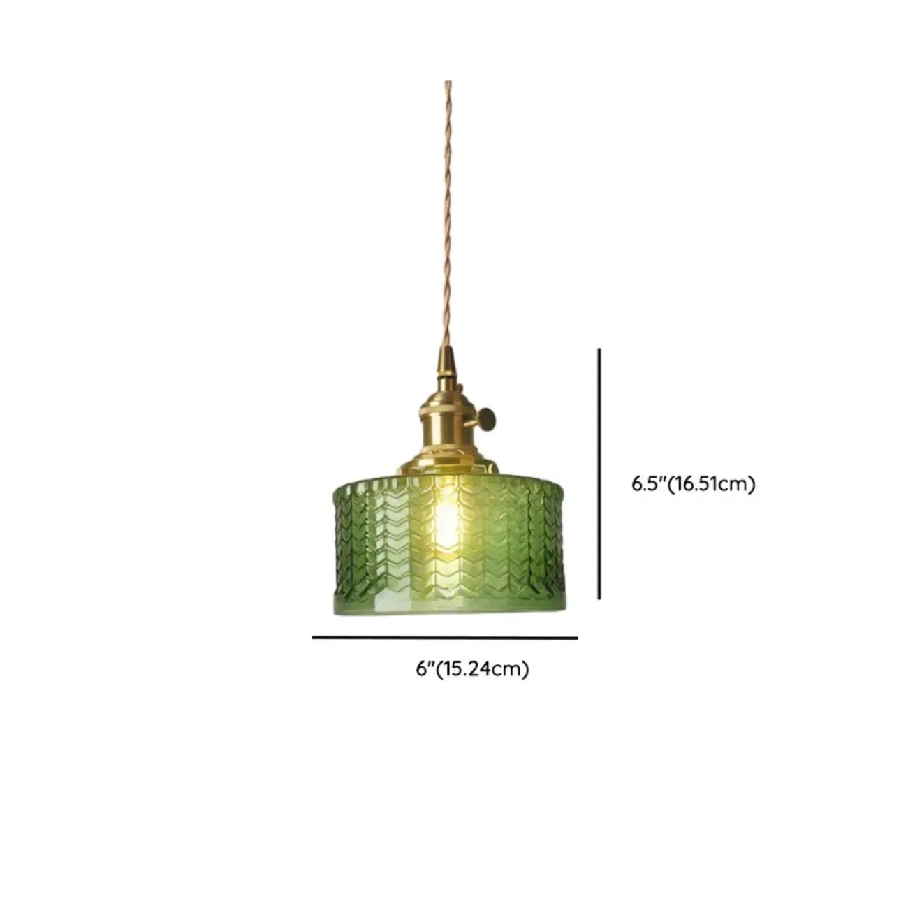 Mini Vintage Green Glass Flower Adjustable Pendant Light
