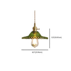 Mini Vintage Green Glass Flower Adjustable Pendant Light