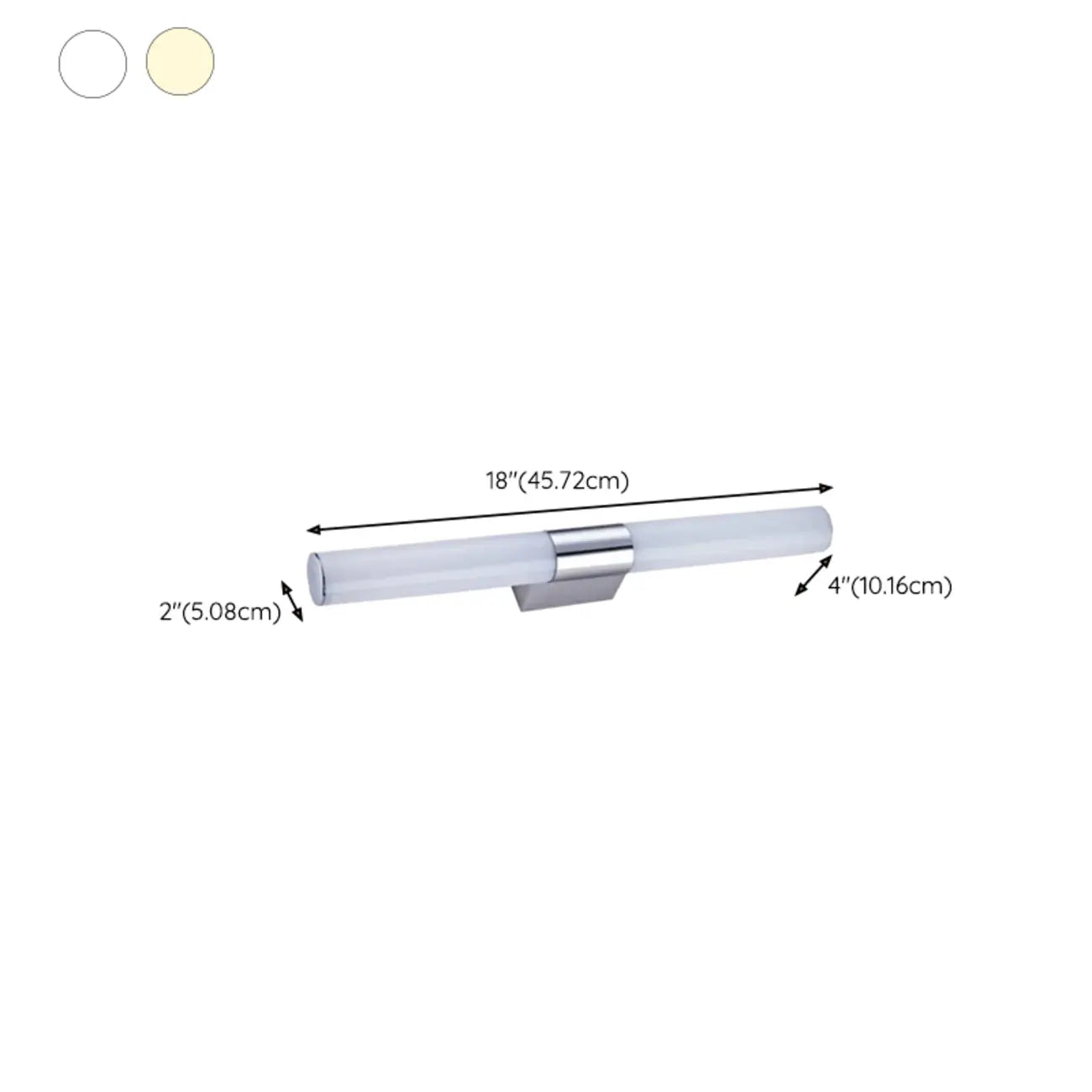 Contemporary Simple Cylinder White Vanity Light