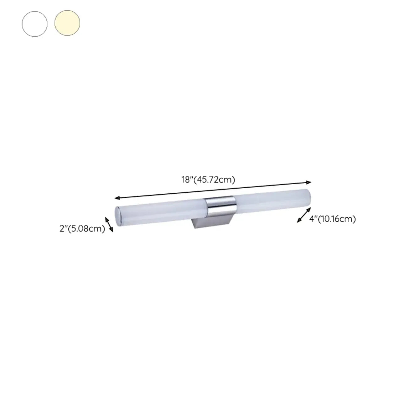 Contemporary Simple Cylinder White Vanity Light