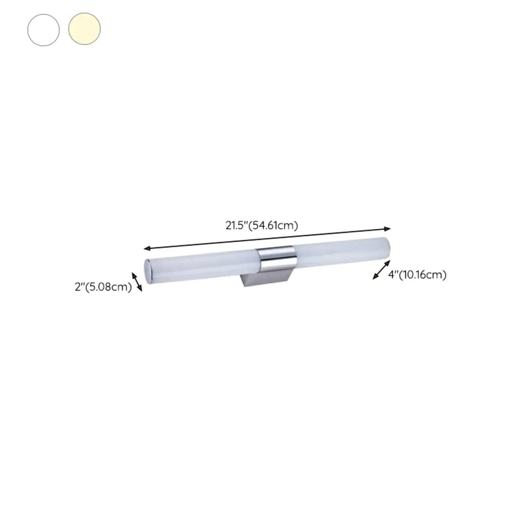 Contemporary Simple Cylinder White Vanity Light
