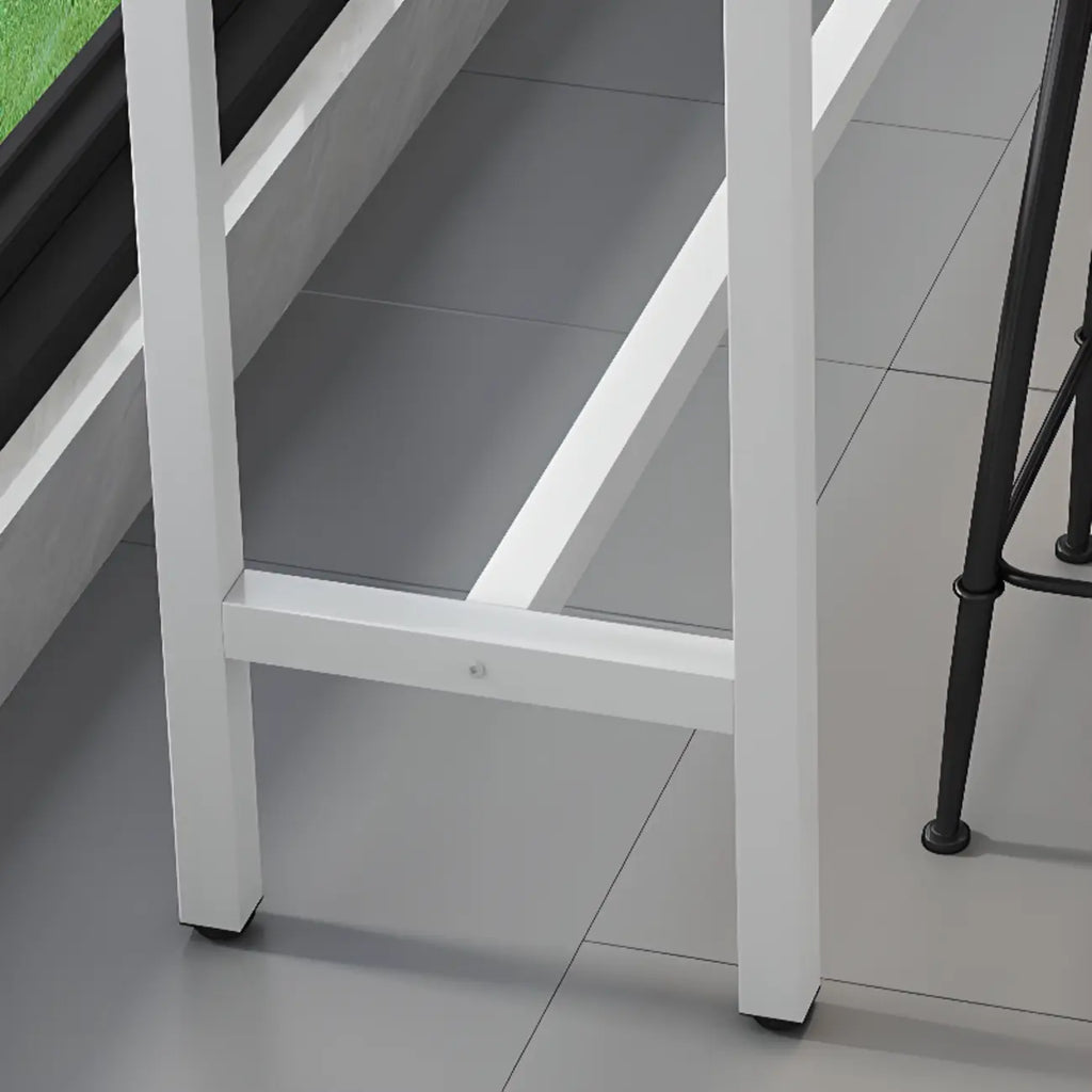 Modern Dove Grey Stone Top Steel Footrest Bar Tables