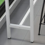 Modern Dove Grey Stone Top Steel Footrest Bar Tables