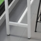 Modern Dove Grey Stone Top Steel Footrest Bar Tables