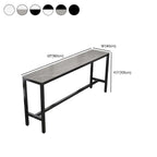 Modern Dove Grey Stone Top Steel Footrest Bar Tables
