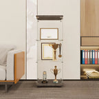 Black Adjustable Shelf Open Storage Glass Display Cabinet