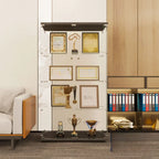 Black Adjustable Shelf Open Storage Glass Display Cabinet