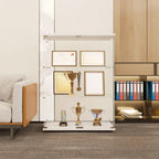 Black Adjustable Shelf Open Storage Glass Display Cabinet