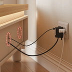 94 Natural Two-Tone Wood Cable Management Storage TV Stand