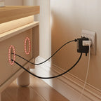 94 Natural Two-Tone Wood Cable Management Storage TV Stand