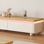 94 Natural Two-Tone Wood Cable Management Storage TV Stand