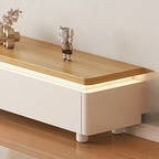 94 Natural Two-Tone Wood Cable Management Storage TV Stand