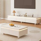 94 Natural Two-Tone Wood Cable Management Storage TV Stand