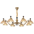 Modern Adjustable Gold Flower Glass Chandelier 6/8 Lights