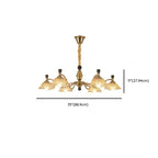 Modern Adjustable Gold Flower Glass Chandelier 6/8 Lights