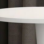 Modern Matte Black Metal Pedestal Round Wood Bar Tables