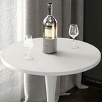 Modern Matte Black Metal Pedestal Round Wood Bar Tables