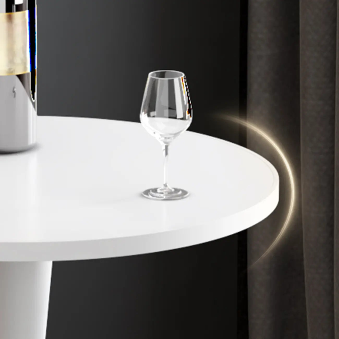 Modern Matte Black Metal Pedestal Round Wood Bar Tables