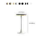 Modern Matte Black Metal Pedestal Round Wood Bar Tables