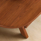 Classic Wooden Oval Coffee Table with Tilt Shelf