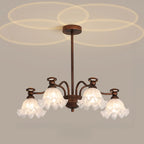 Black Bronze Floral Glass Crystal Chandelier Modern