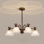 Black Bronze Floral Glass Crystal Chandelier Modern