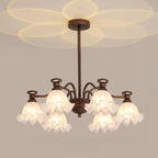 Black Bronze Floral Glass Crystal Chandelier Modern