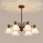 Black Bronze Floral Glass Crystal Chandelier Modern
