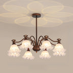 Black Bronze Floral Glass Crystal Chandelier Modern