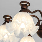 Black Bronze Floral Glass Crystal Chandelier Modern