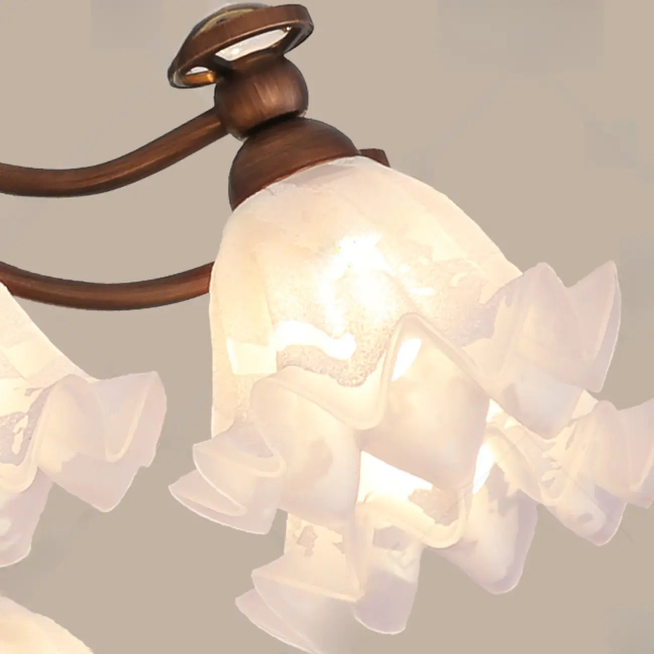 Black Bronze Floral Glass Crystal Chandelier Modern