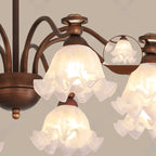 Black Bronze Floral Glass Crystal Chandelier Modern