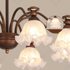 Black Bronze Floral Glass Crystal Chandelier Modern