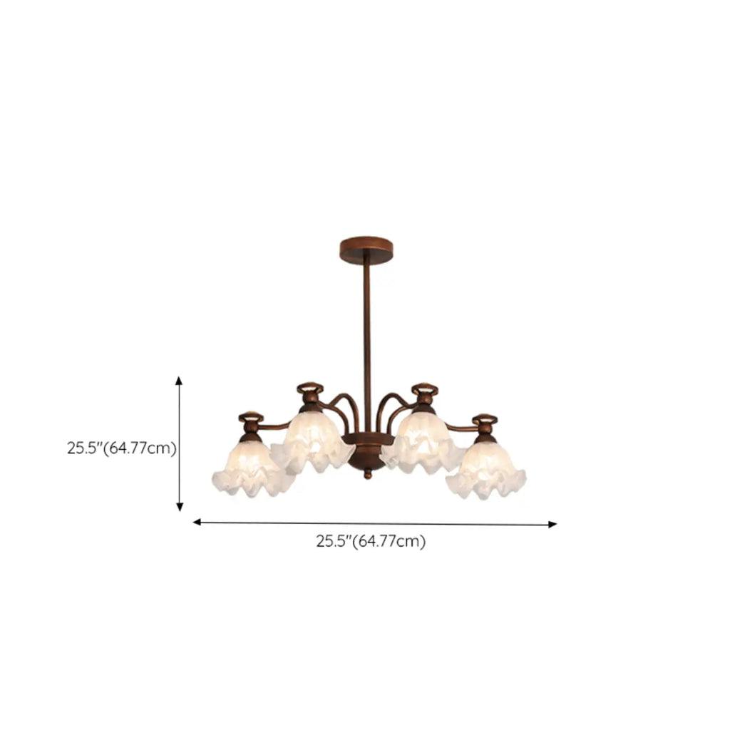 Black Bronze Floral Glass Crystal Chandelier Modern